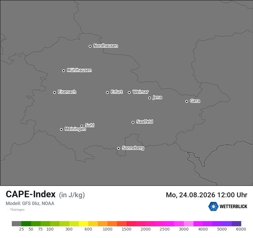 Modellkarte GFS – cape – th