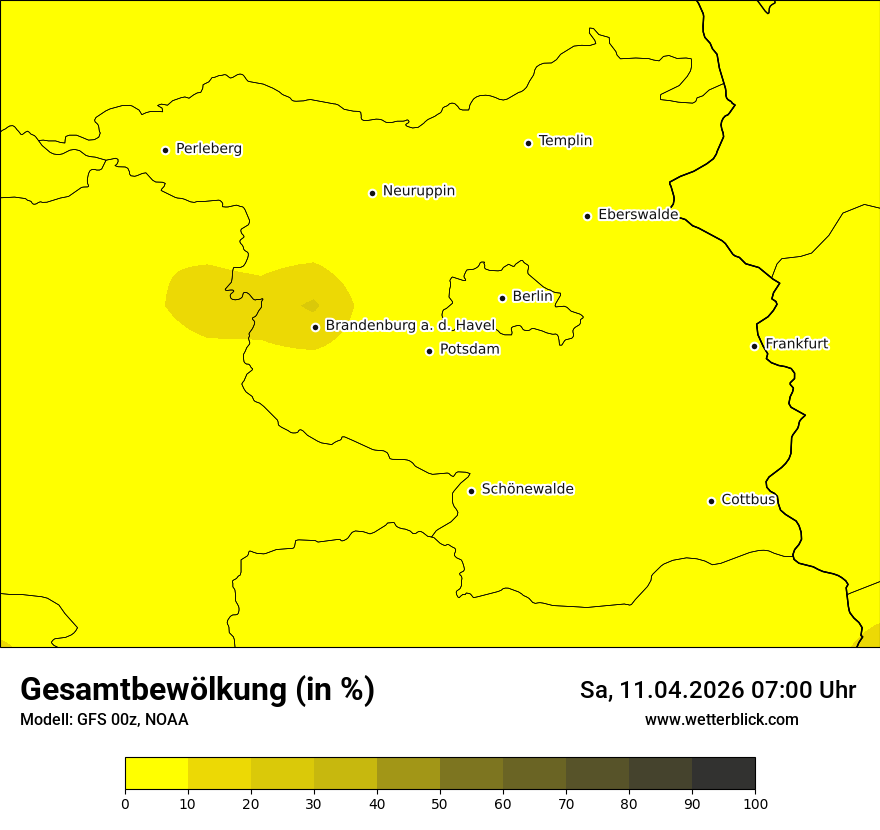 Modellkarte GFS – clct – bb