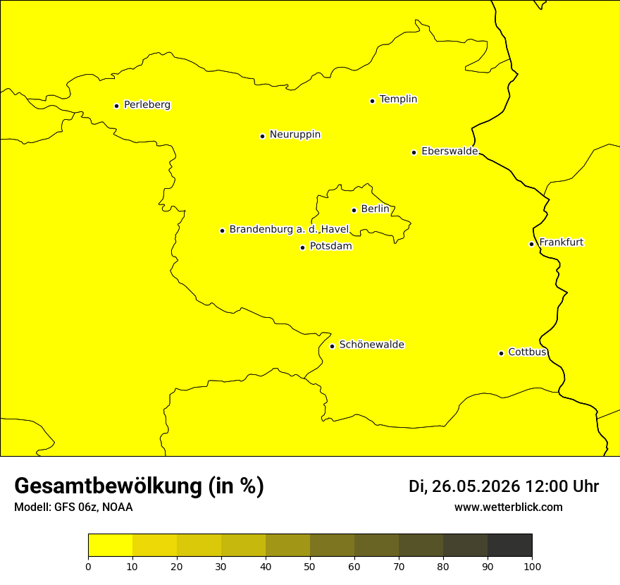 Modellkarte GFS – clct – bb