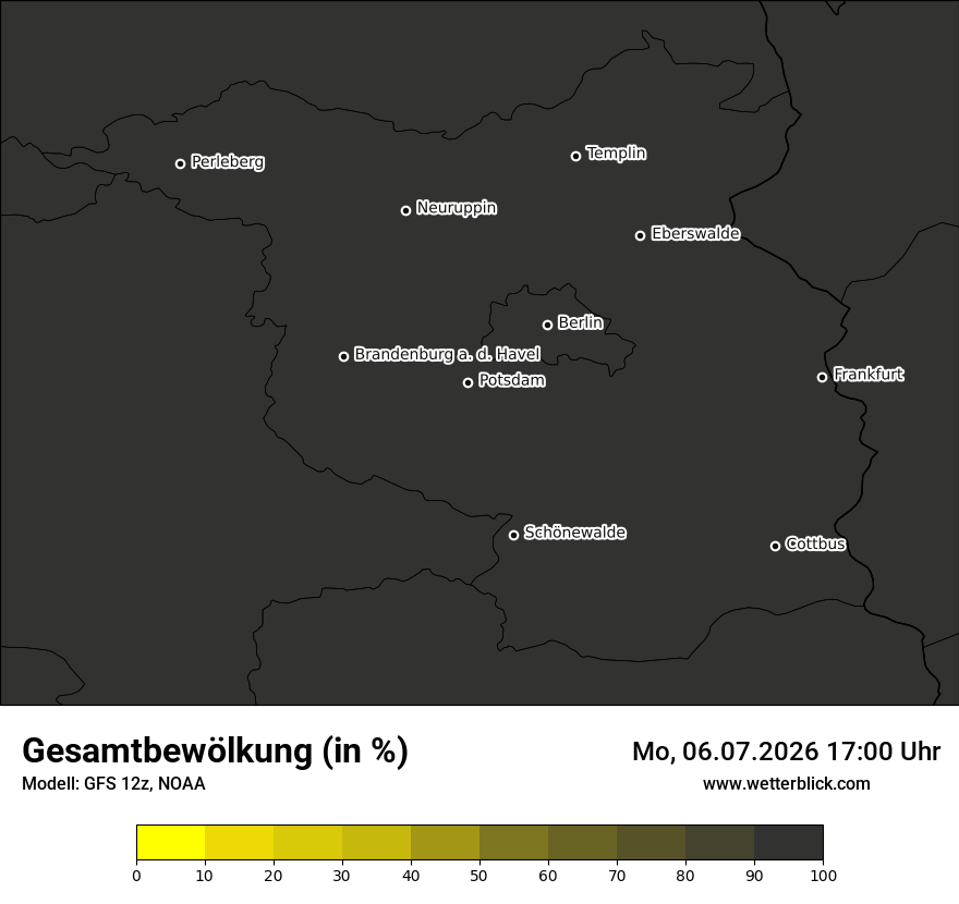 Modellkarte GFS – clct – bb