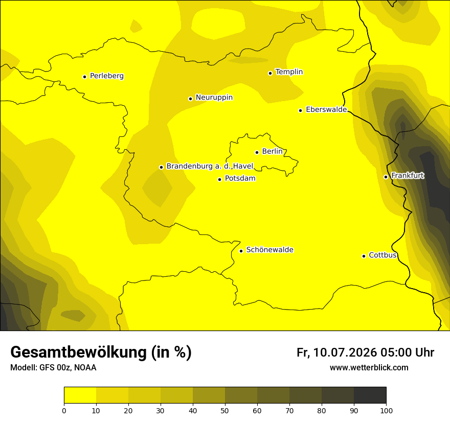 Modellkarte GFS – clct – bb