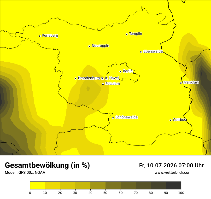 Modellkarte GFS – clct – bb