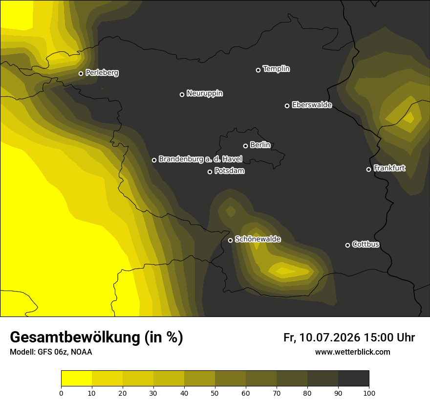 Modellkarte GFS – clct – bb