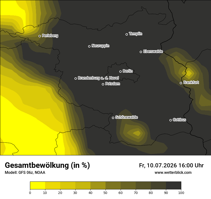 Modellkarte GFS – clct – bb