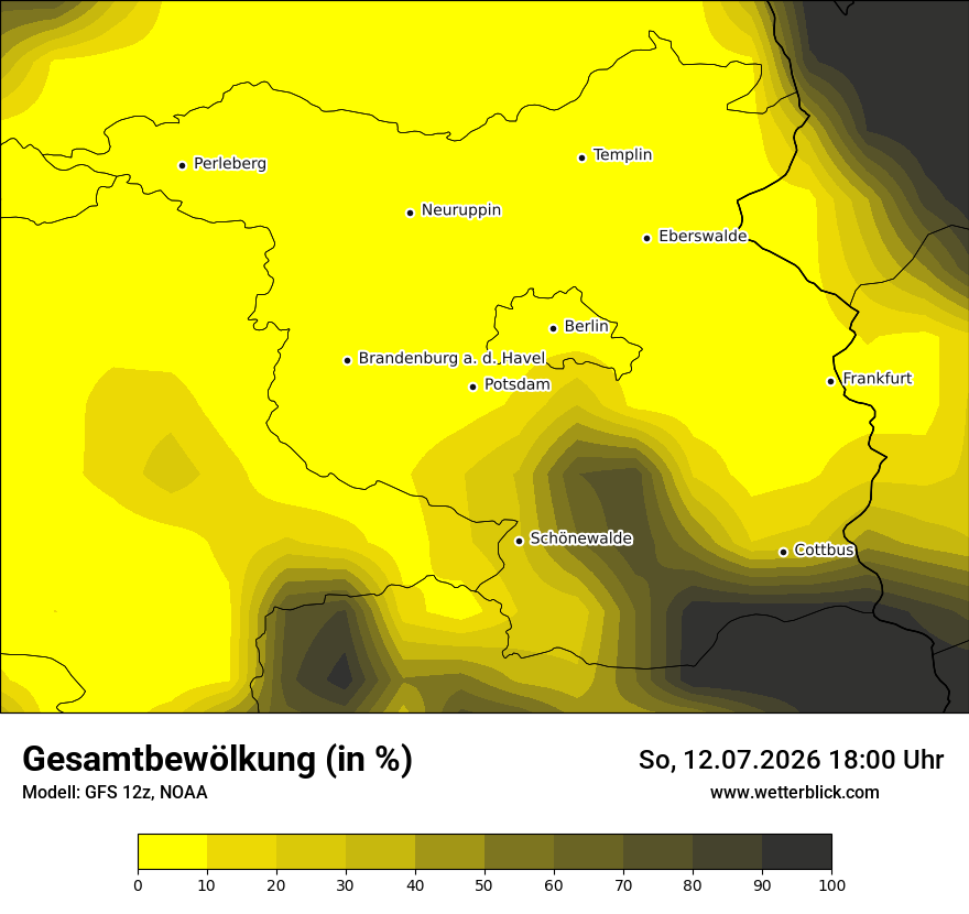 Modellkarte GFS – clct – bb