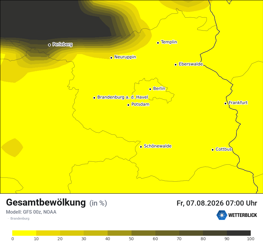 Modellkarte GFS – clct – bb