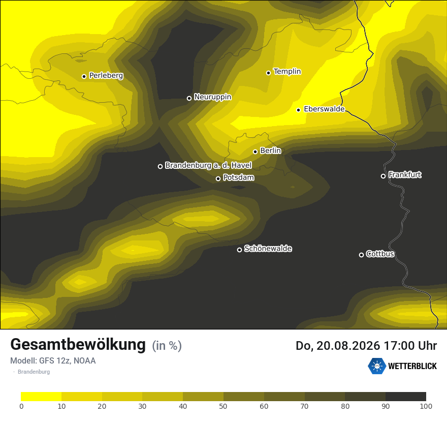 Modellkarte GFS – clct – bb