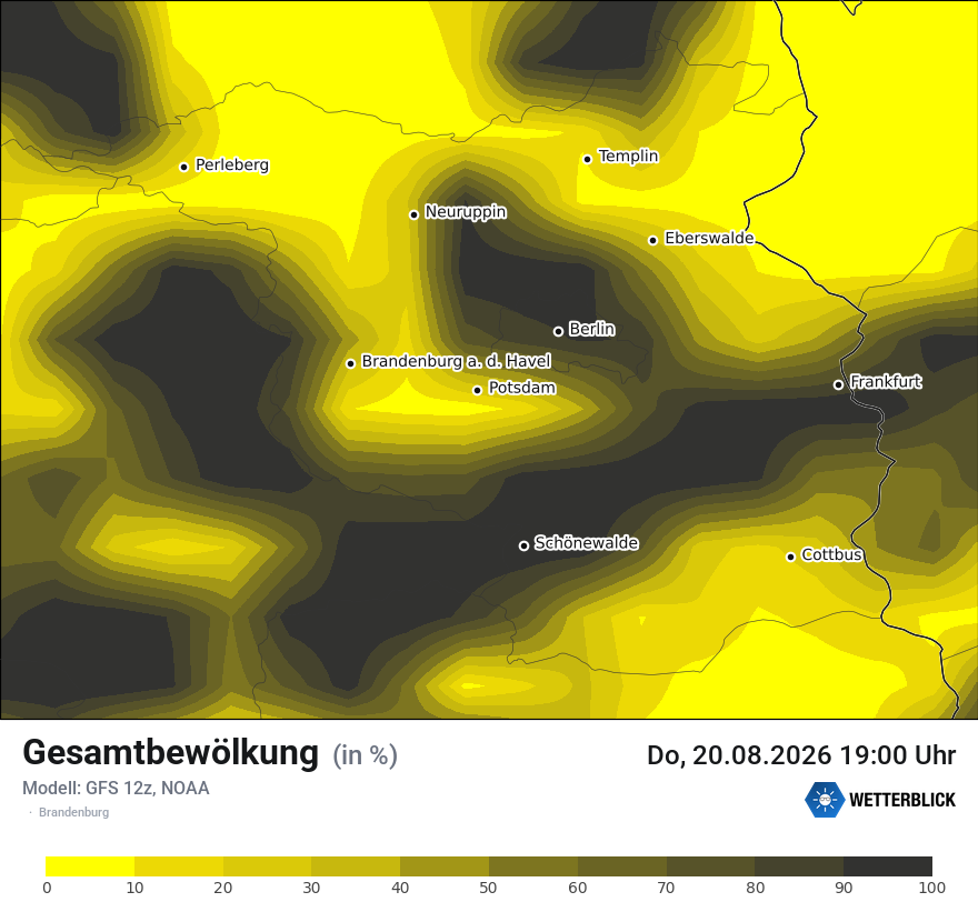 Modellkarte GFS – clct – bb