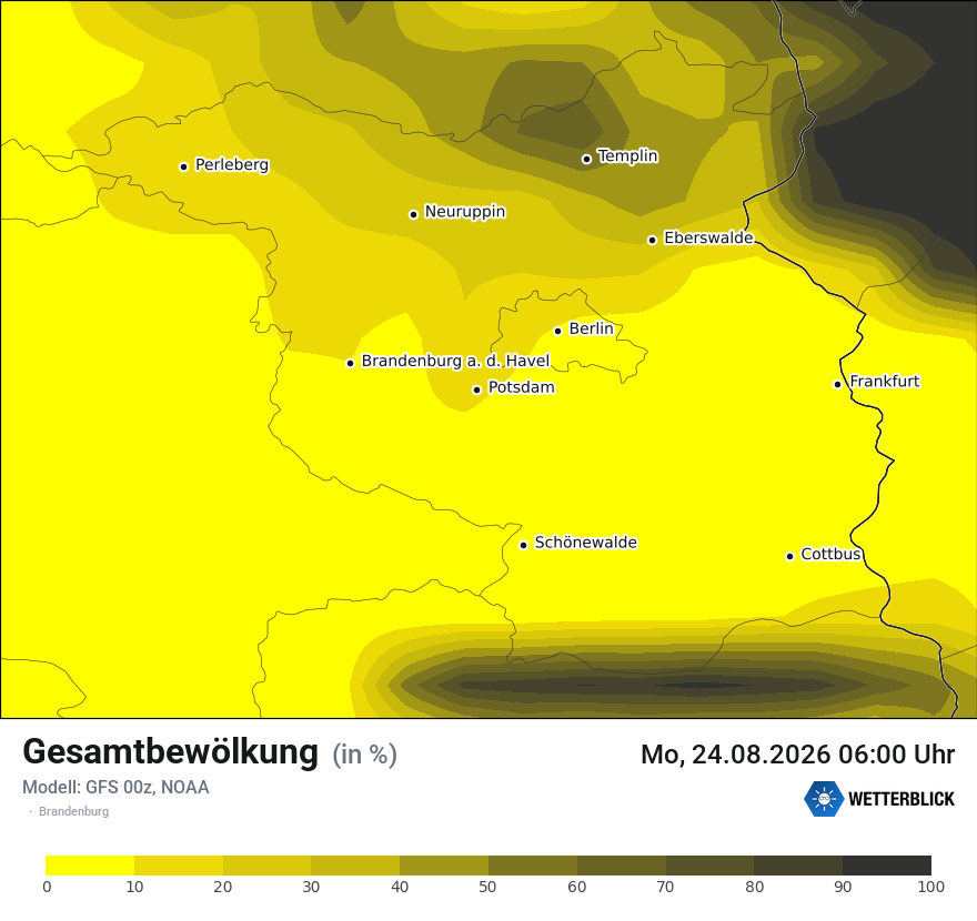 Modellkarte GFS – clct – bb