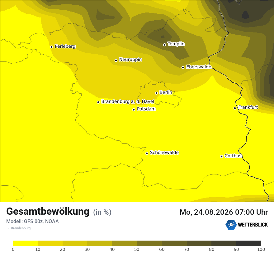 Modellkarte GFS – clct – bb