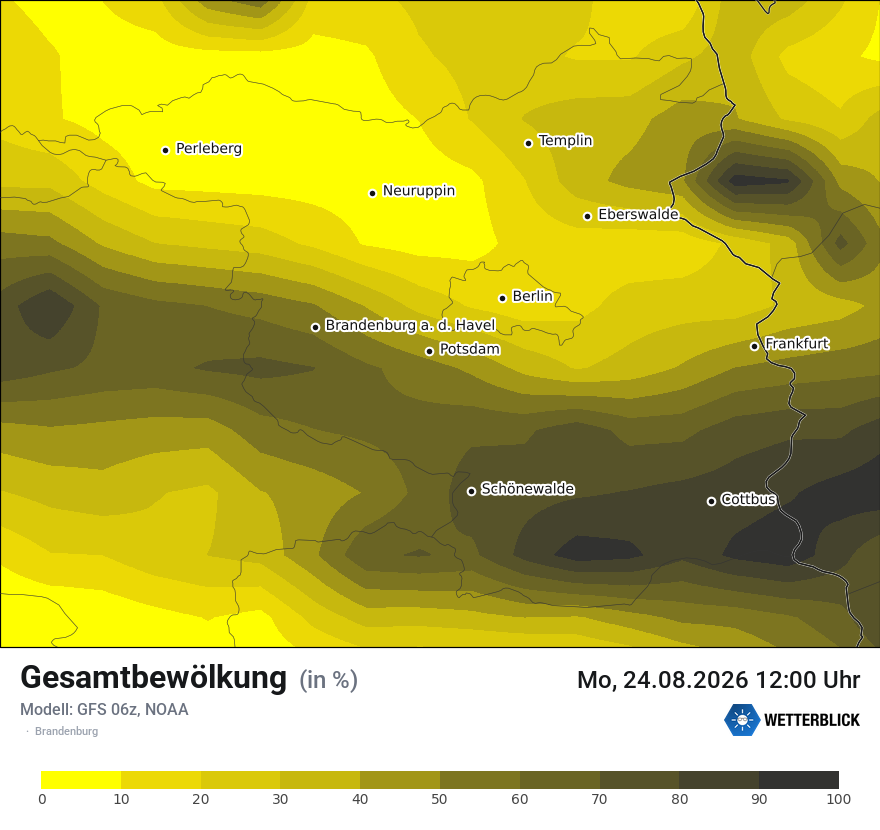 Modellkarte GFS – clct – bb