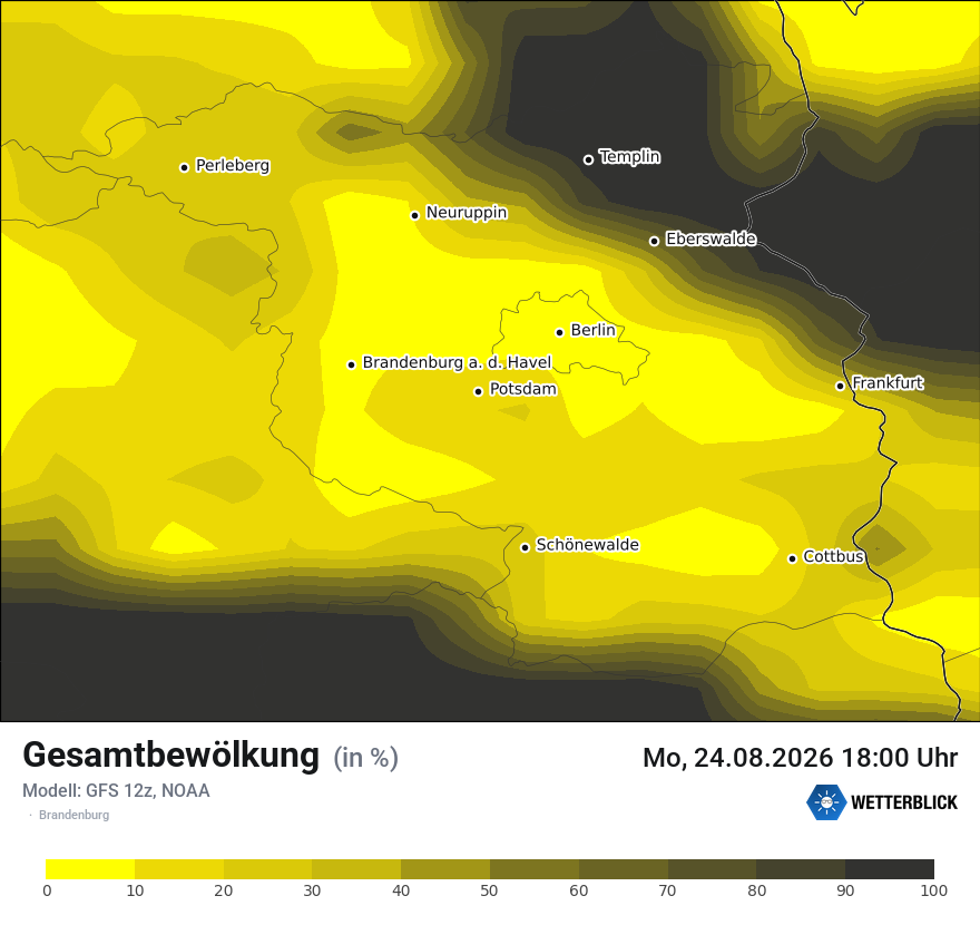 Modellkarte GFS – clct – bb