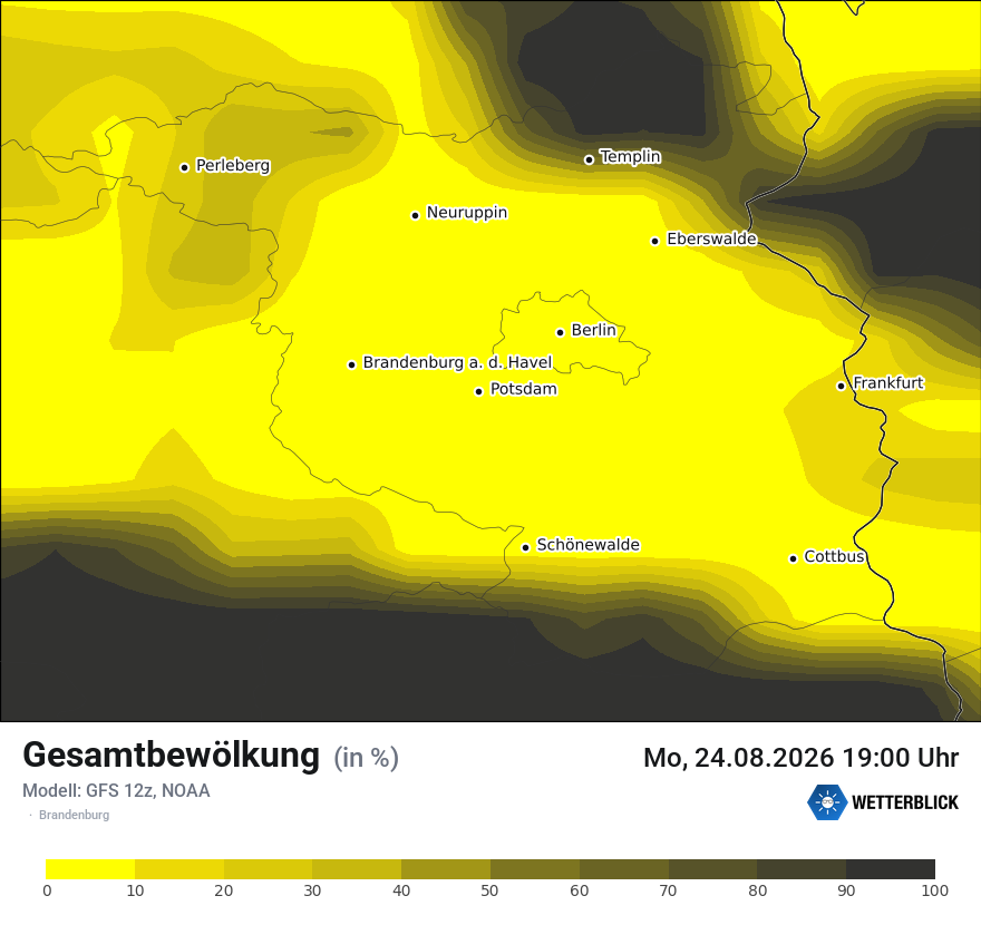 Modellkarte GFS – clct – bb