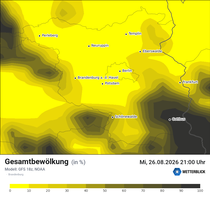 Modellkarte GFS – clct – bb
