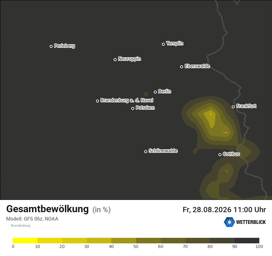 Modellkarte GFS – clct – bb