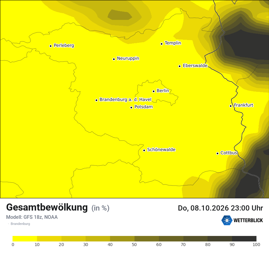 Modellkarte GFS – clct – bb