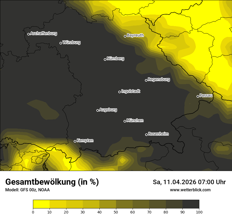 Modellkarte GFS – clct – by