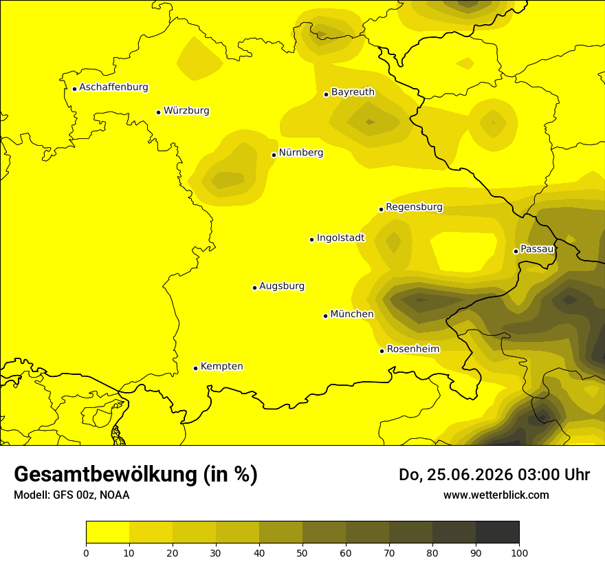 Modellkarte GFS – clct – by
