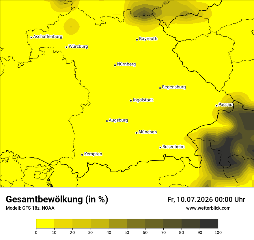 Modellkarte GFS – clct – by