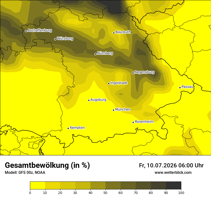 Modellkarte GFS – clct – by