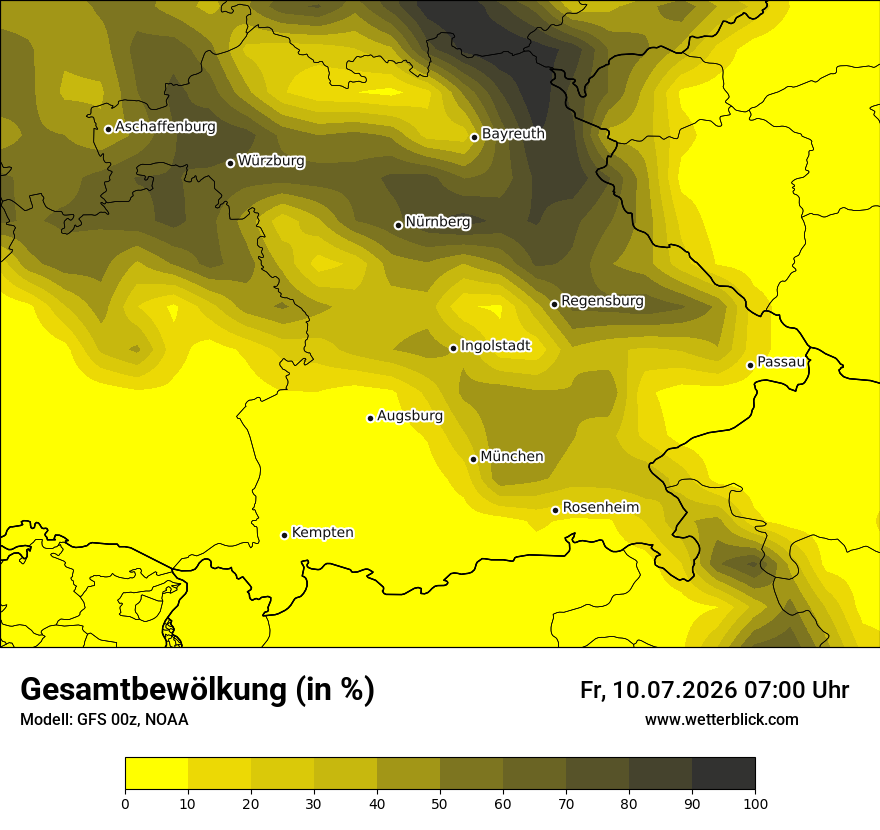 Modellkarte GFS – clct – by