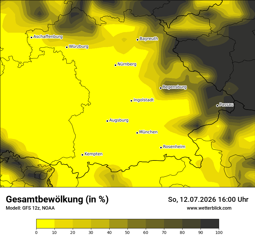 Modellkarte GFS – clct – by