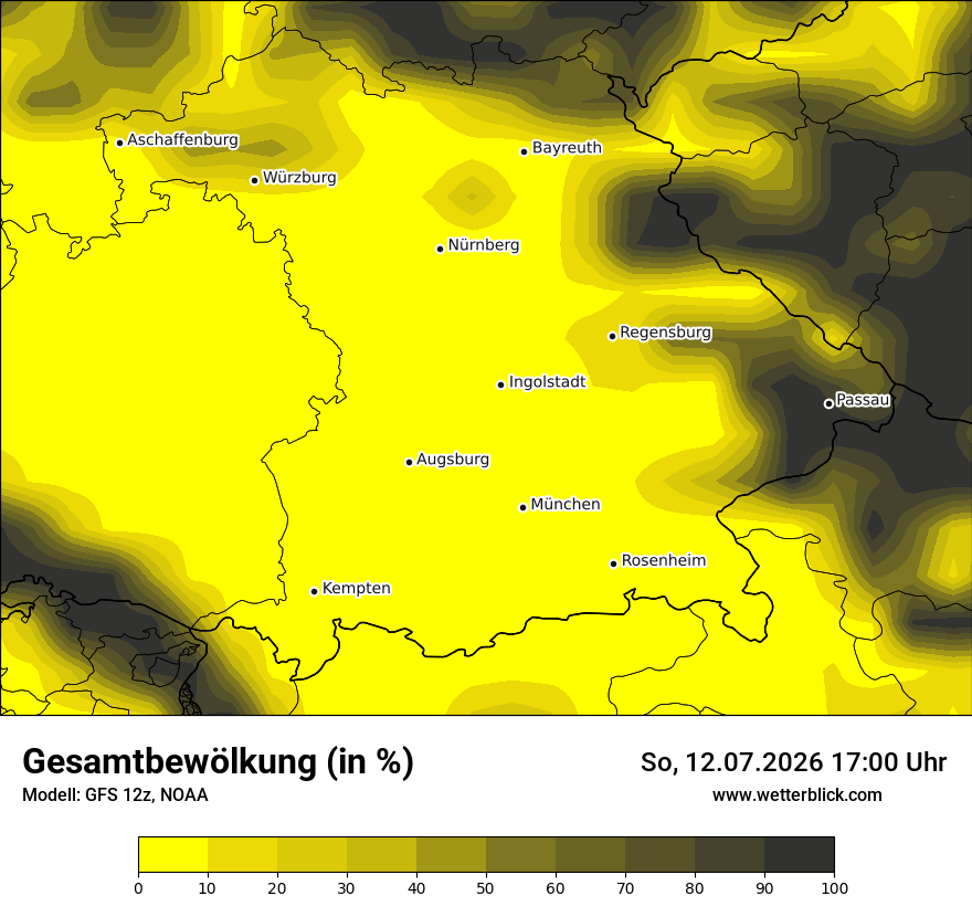 Modellkarte GFS – clct – by