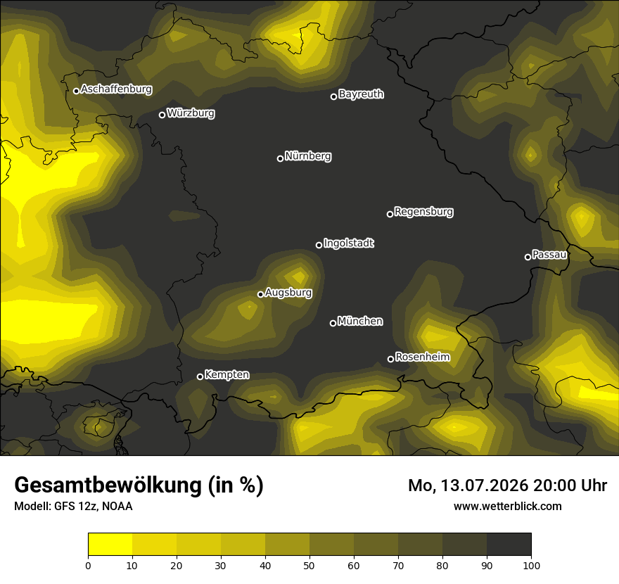 Modellkarte GFS – clct – by