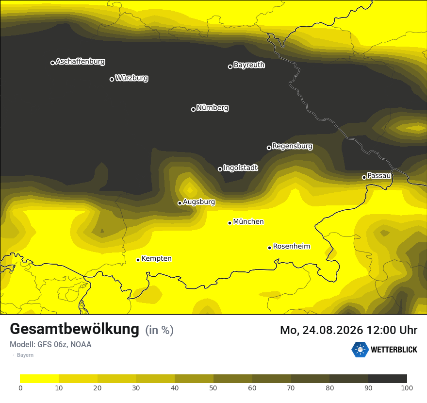 Modellkarte GFS – clct – by