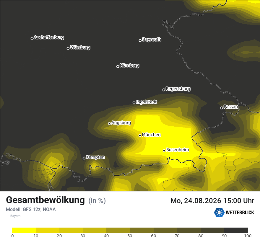 Modellkarte GFS – clct – by