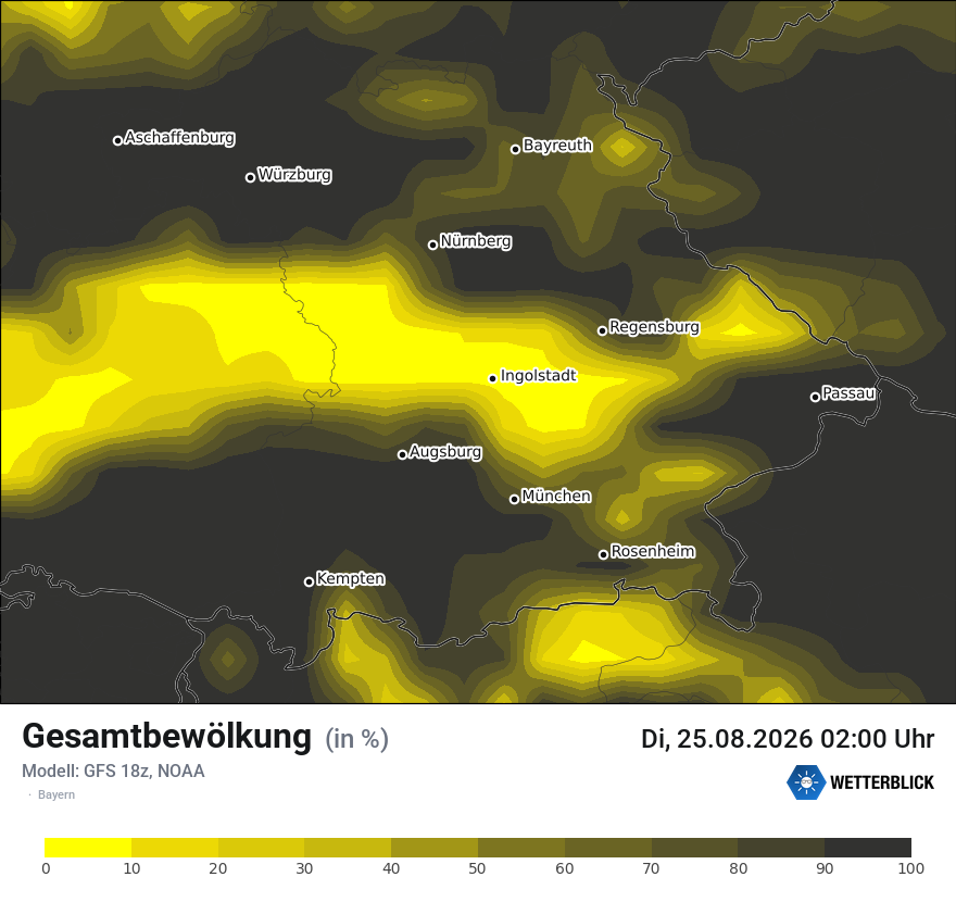 Modellkarte GFS – clct – by