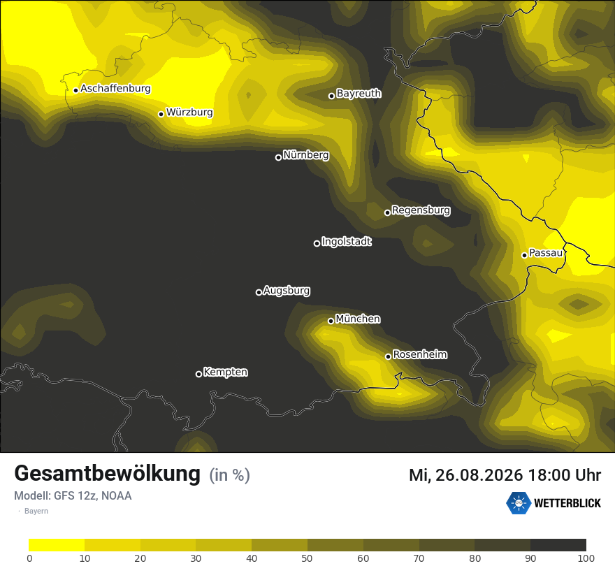 Modellkarte GFS – clct – by