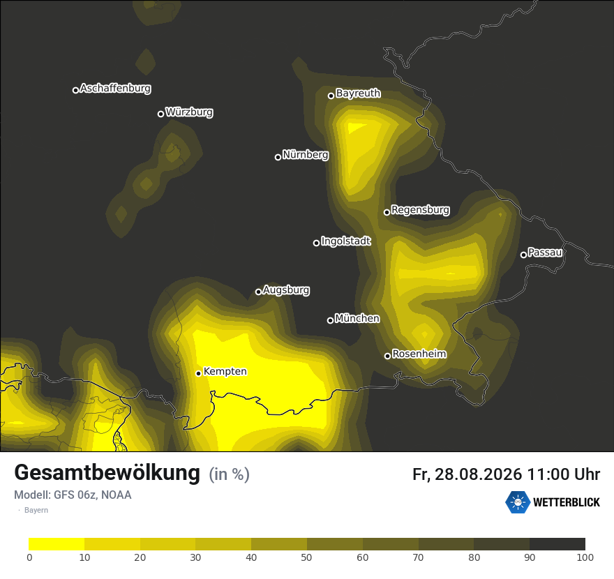 Modellkarte GFS – clct – by