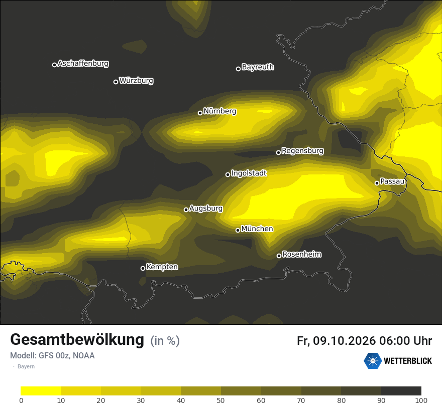 Modellkarte GFS – clct – by