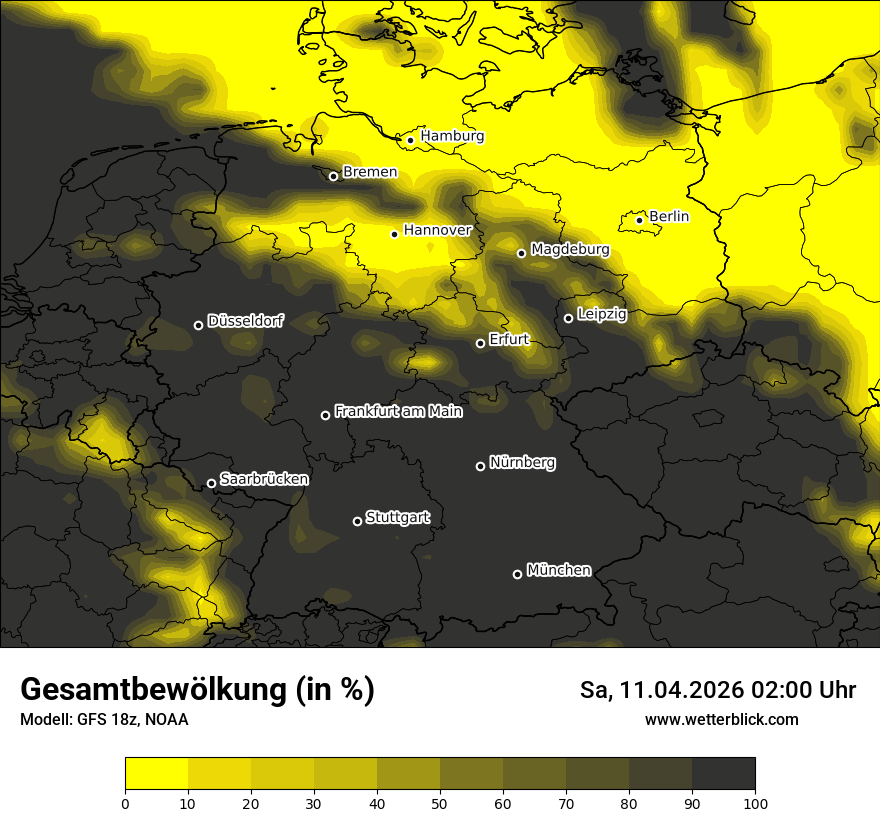 Modellkarte GFS – clct – deutschland