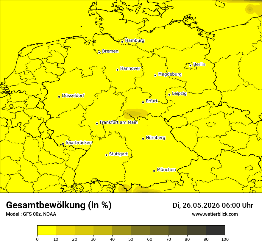 Modellkarte GFS – clct – deutschland