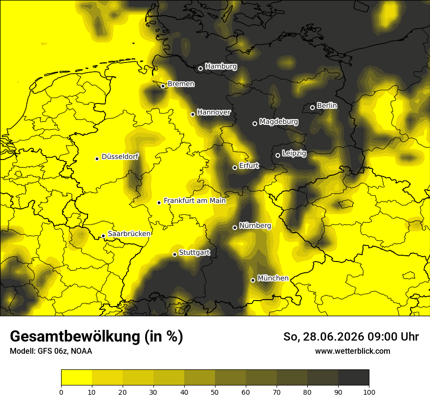 Modellkarte GFS – clct – deutschland