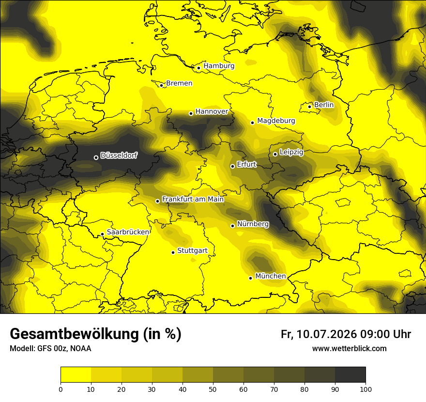 Modellkarte GFS – clct – deutschland