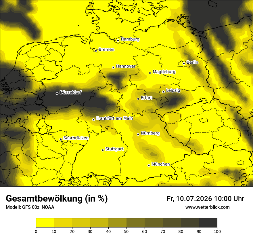 Modellkarte GFS – clct – deutschland