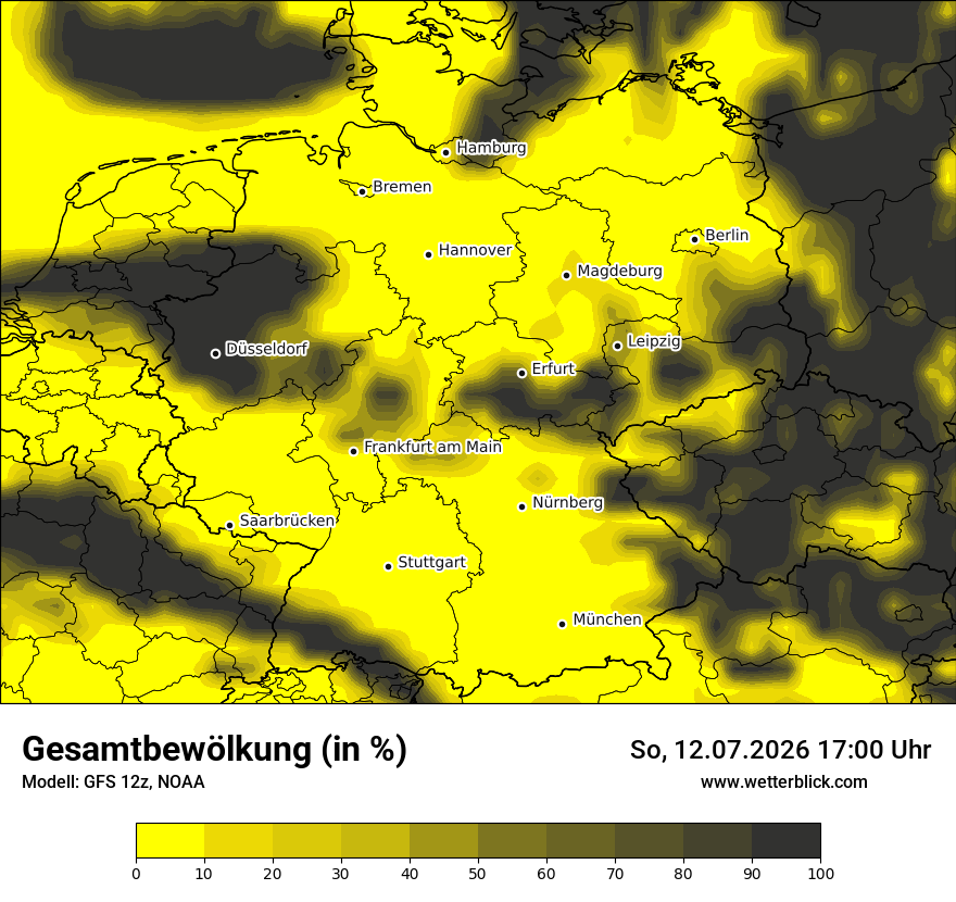 Modellkarte GFS – clct – deutschland