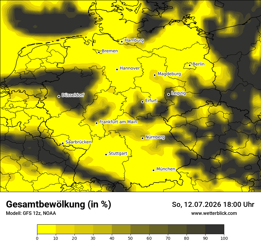 Modellkarte GFS – clct – deutschland