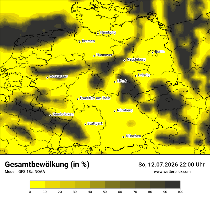 Modellkarte GFS – clct – deutschland