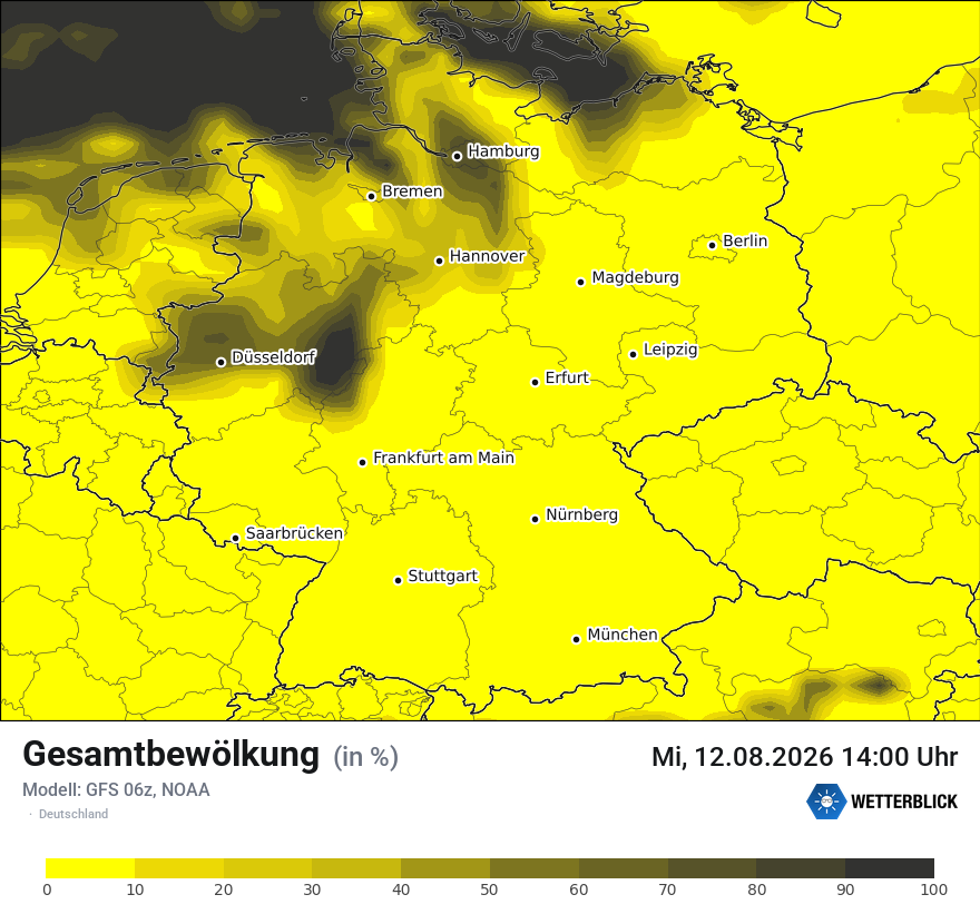 Modellkarte GFS – clct – deutschland