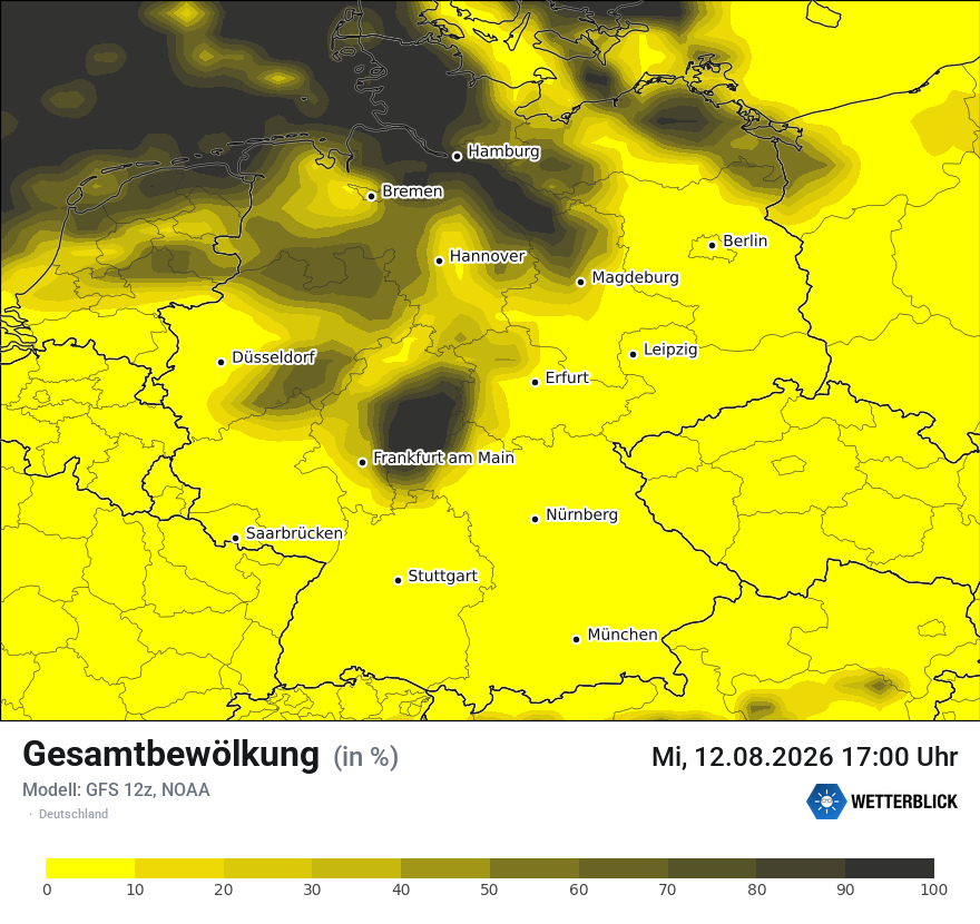 Modellkarte GFS – clct – deutschland