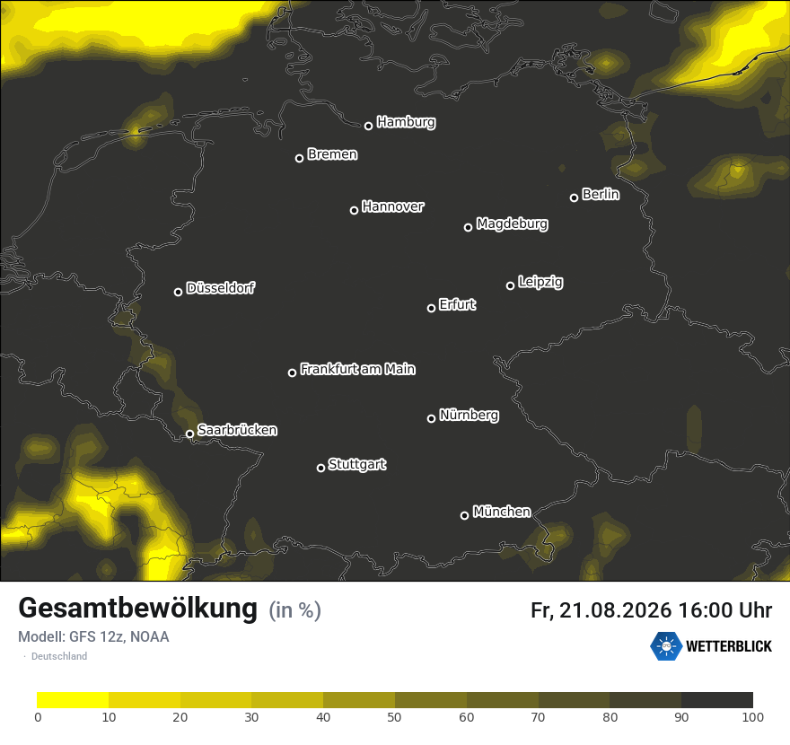 Modellkarte GFS – clct – deutschland