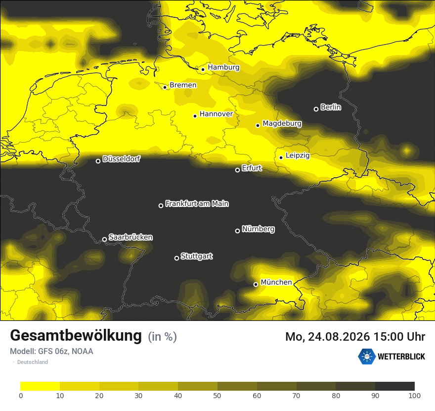 Modellkarte GFS – clct – deutschland