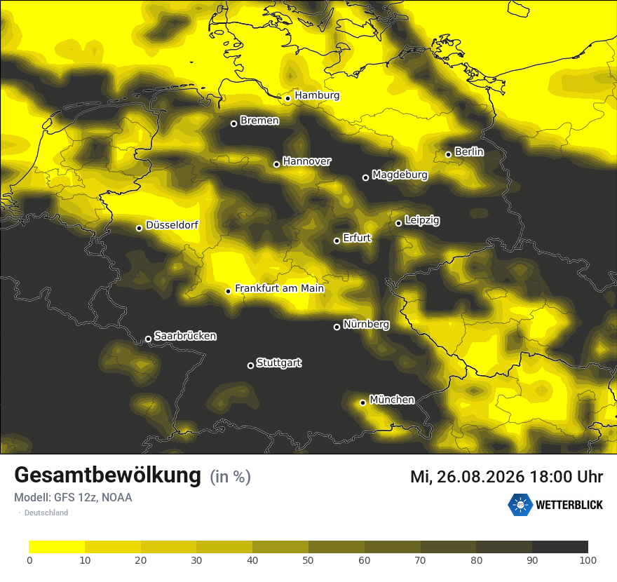 Modellkarte GFS – clct – deutschland