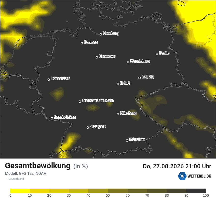 Modellkarte GFS – clct – deutschland