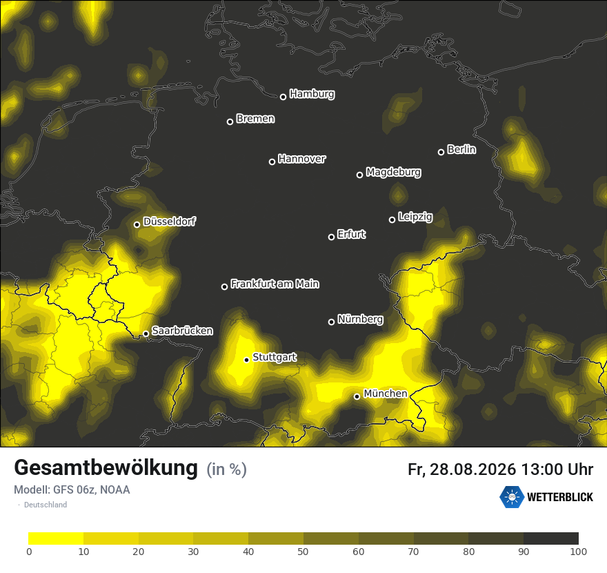 Modellkarte GFS – clct – deutschland