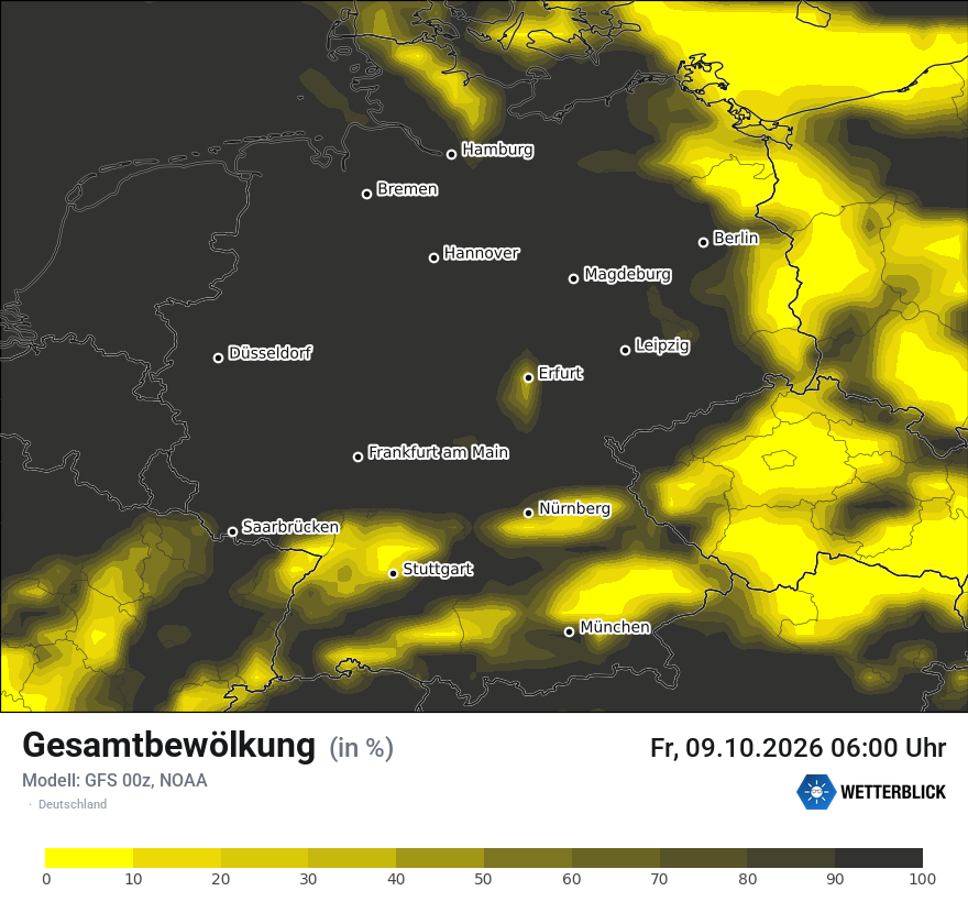 Modellkarte GFS – clct – deutschland